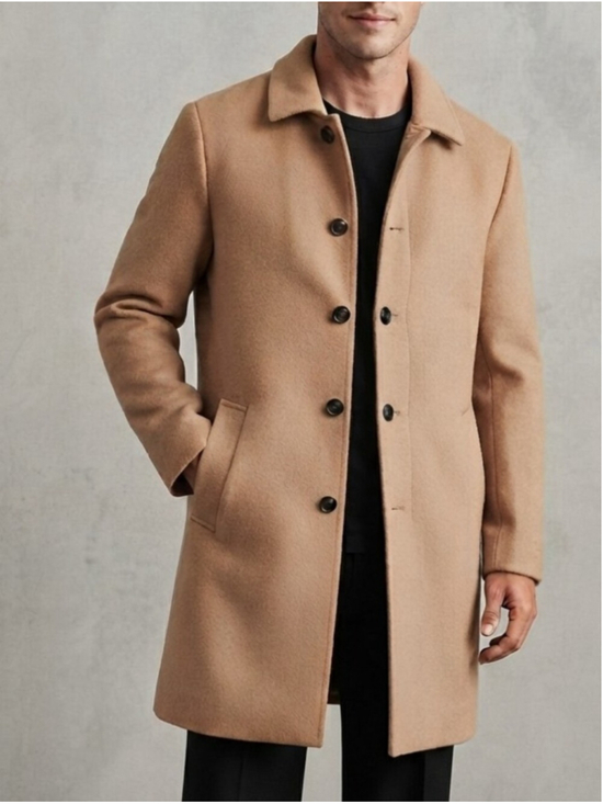 Abercrombie & Fitch Other - Abercrombie & Fitch Men's Size Large Tall Tan Wool Blend Work Coat Professional